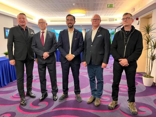 from L to R: Leszek Bonna, ERB Vice-President, Janusz Lewandowski MEP, Rene Jaramillo, ERB President, Jacek Protas MEP and Mikael Benzon, ERB Board member.